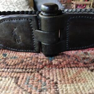 Vintage Ralph Lauren Black Braided Leather Belt